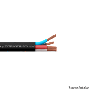 Cabo Fio Flexível Pp 4×1,5mm Preto (Vendido Por Metro)
